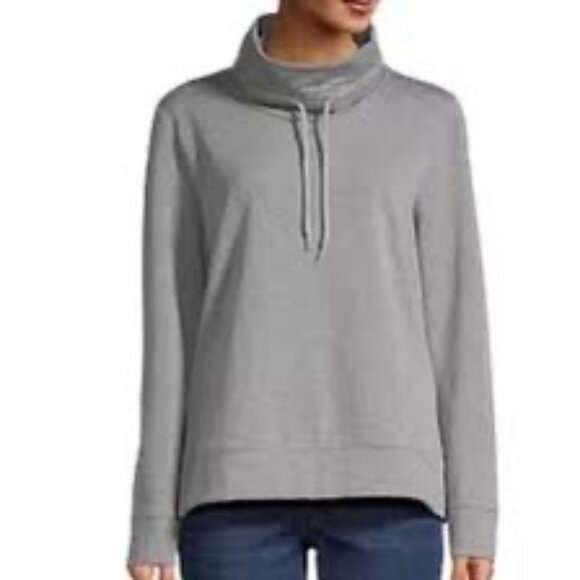 J. Crew Gray Cowl Neck Pullover Sweatshirt Size L - Picture 1 of 7